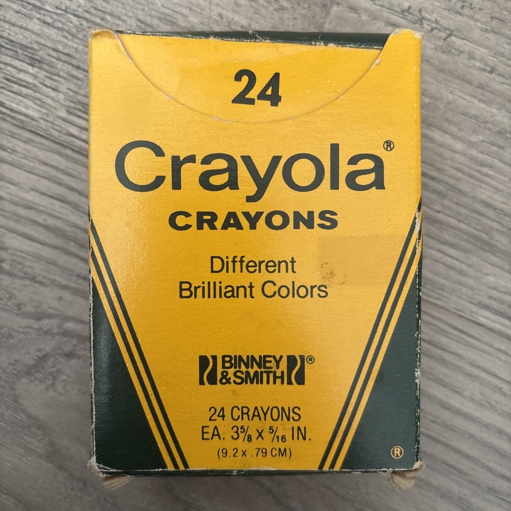 Vtg Crayola Binney & Smith Crayon Box Orange-Red Blue-Green Retired Colors‎ USA